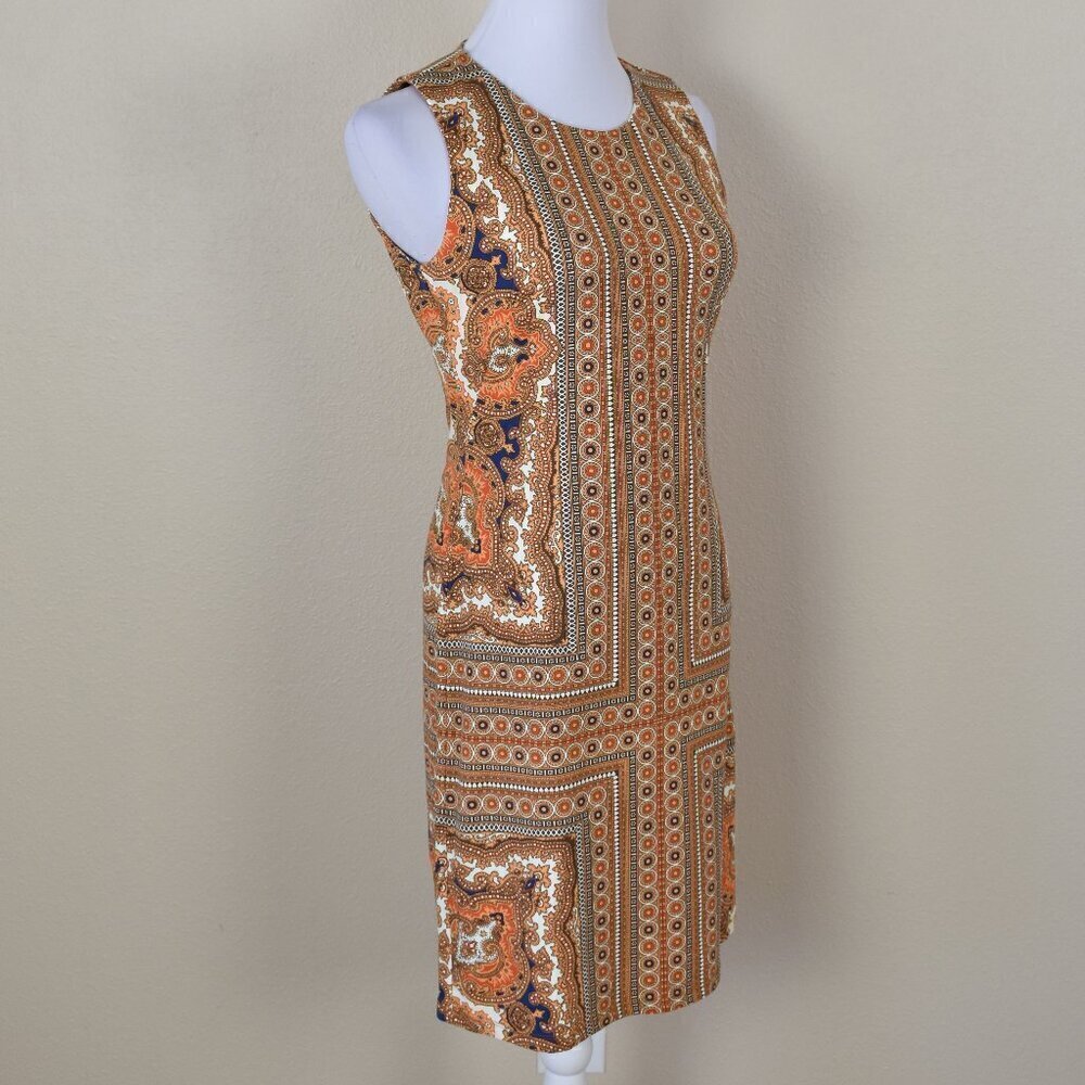 J. McLaughlin Gold Paisley Catalina Cloth Sophia Sheath Dress - S - Picture 6 of 10